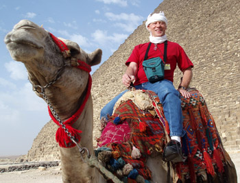 John F. Jolley on a camel.